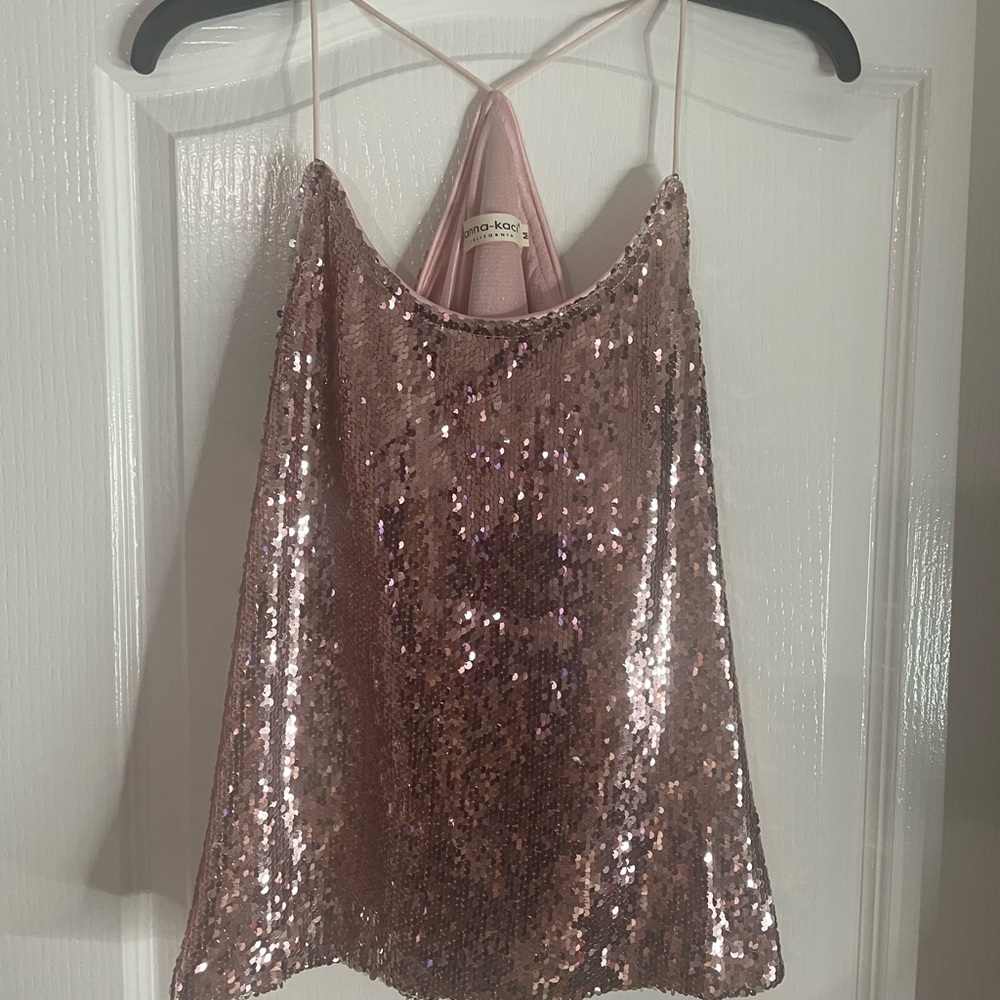 Rose Gold Sequins top